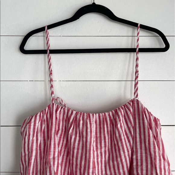 NWT CINQ À SEPT Avva tiered striped cotton midi dress Size 14 - Picture 3 of 10